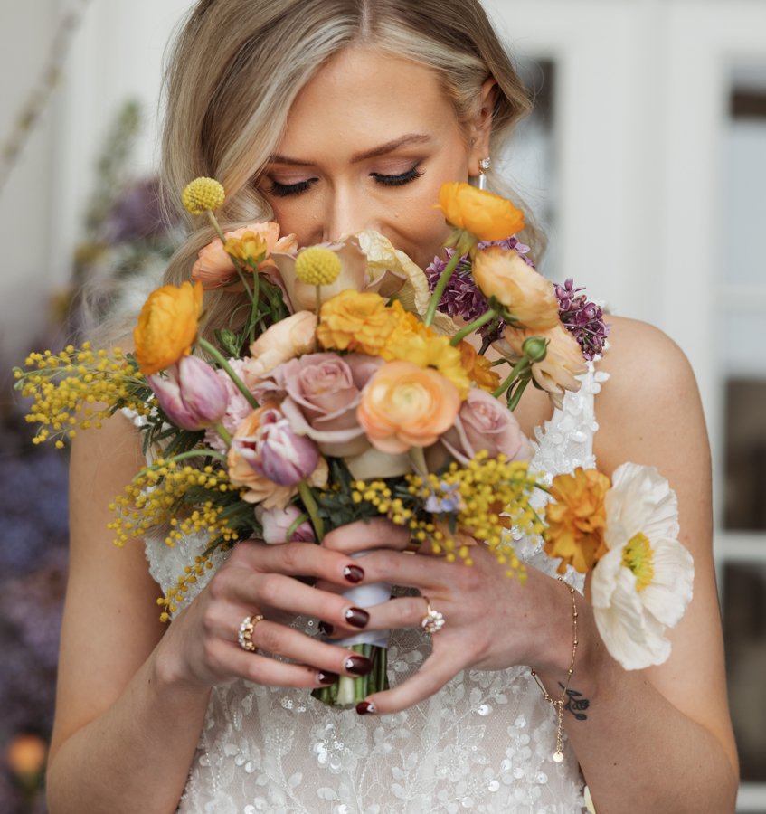 Elegant wedding flowers styled for a formal celebration